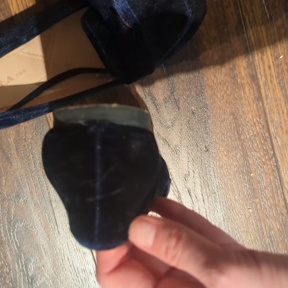 Zara Blue Velvet Size 37 Loafers - Picture 3 of 3
